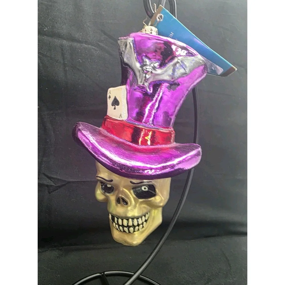 Christopher Radko Harrowing Headgear 1012320 Skull Halloween Ornament 2005 5